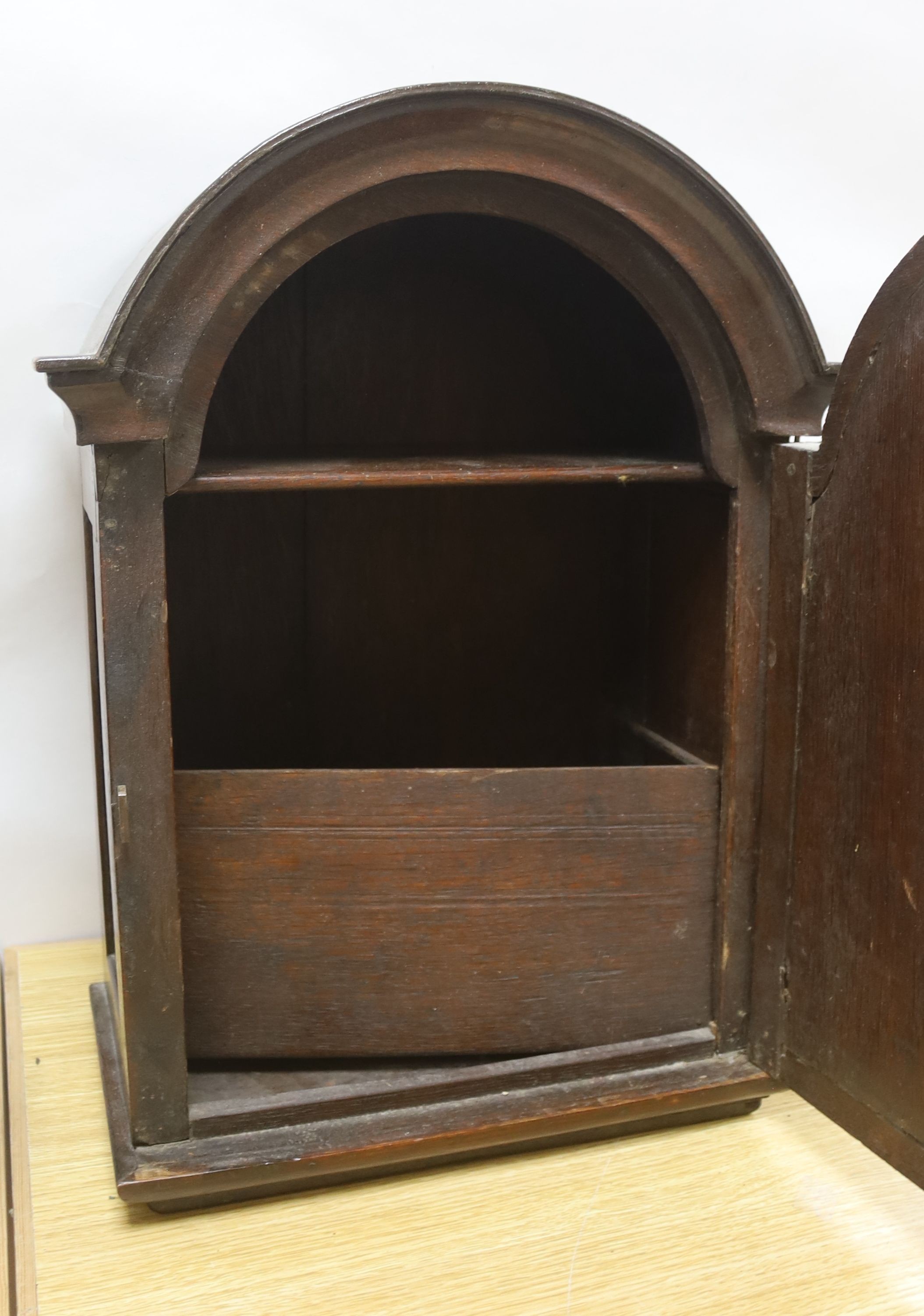 A 19th century Dutch oak wall-mounted smoker's cabinet (a.f.) - 50cm
